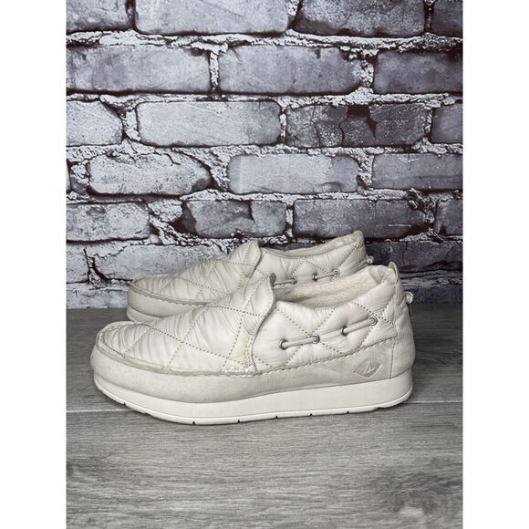 Sperry Moc-Sider Ivory Nylon Flatform Quilted SlipOn Boat Shoes Men 7.5M US/40EU - Picture 16 of 16